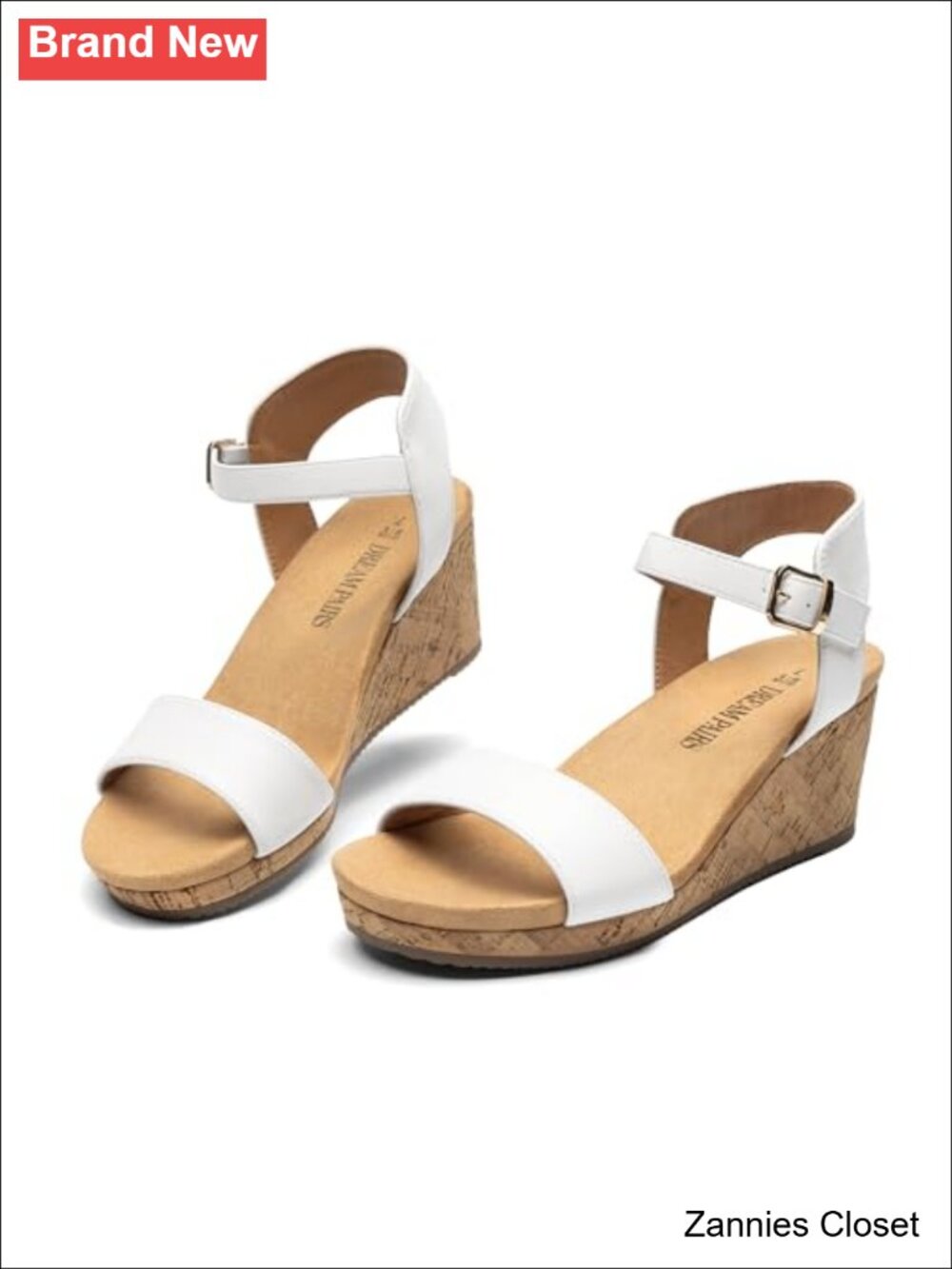 ✨ DREAM PAIRS Cushioned Platform Wedge Sandals Faux Leather Suede Cork Ankle